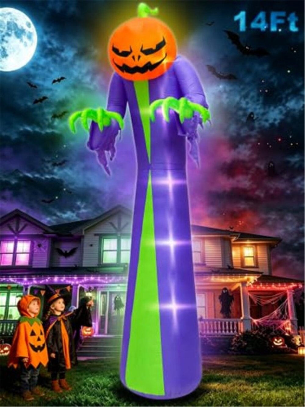 14 FT Giant Halloween Inflatable Pumpkin Outdoor Decorations